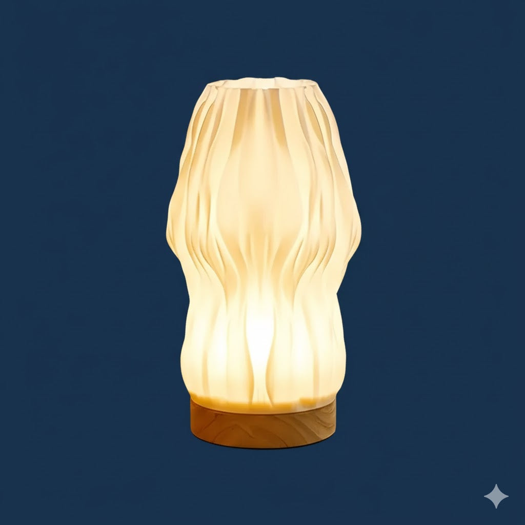 Dawnwake- Lámpara de mesa de madera para dormitorio