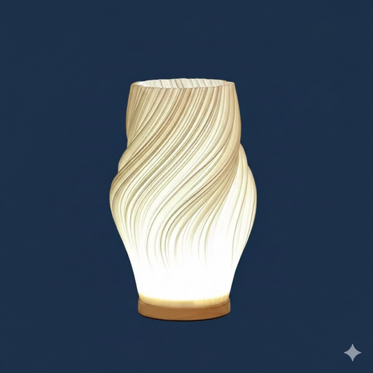 Dawnwake- Lámpara de mesa de madera para dormitorio