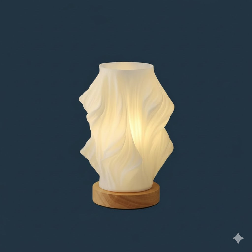 Dawnwake- Lámpara de mesa de madera para dormitorio