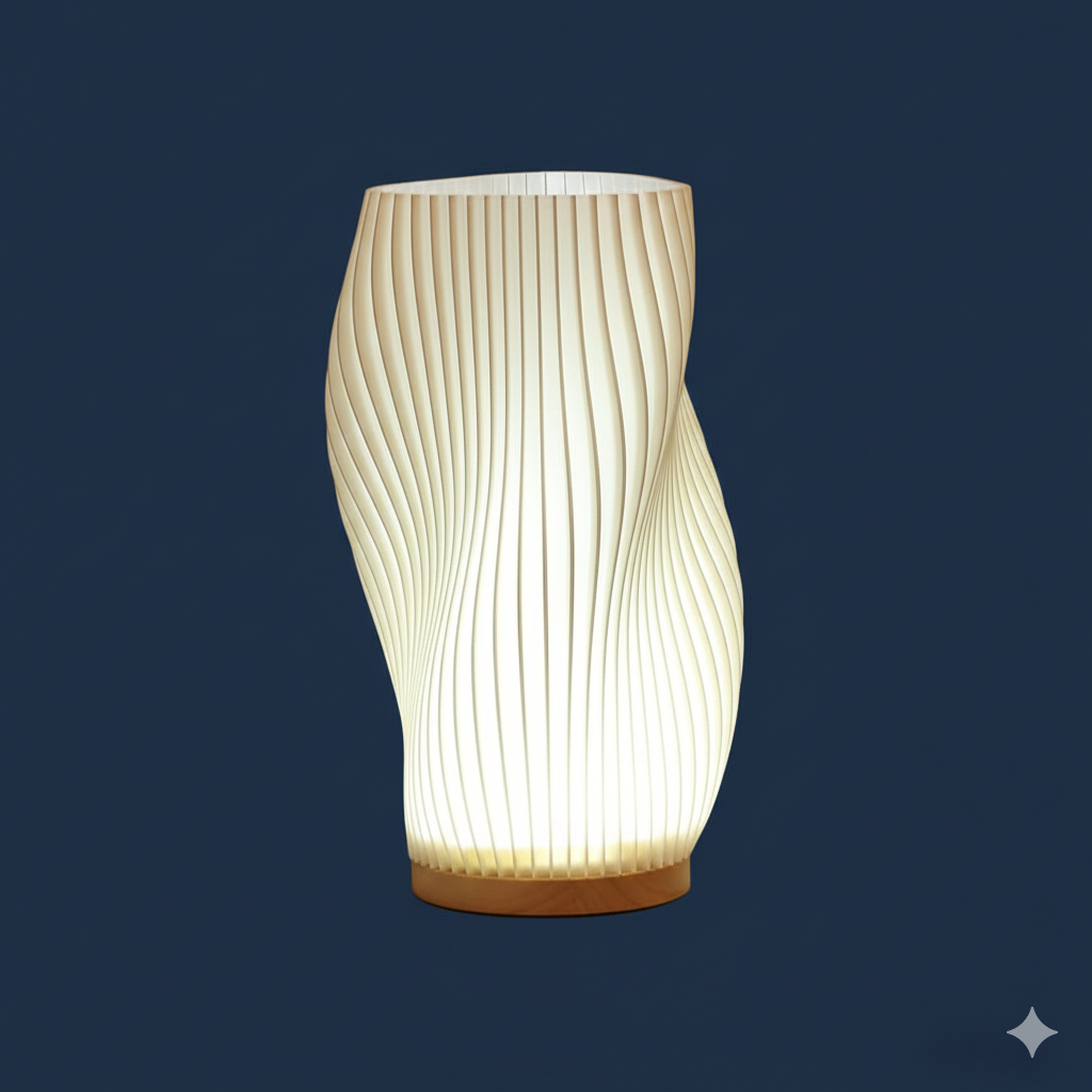 Dawnwake- Lámpara de mesa de madera para dormitorio